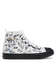 Tom & Jerry Trampki CS-SS24-122WBTJ Biały. Białe trampki i tenisówki dziewczęce Tom & Jerry, bez wzorów, z materiału, bez zapięcia. Za 79.99 zł.