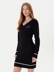 Liu Jo Sukienka dzianinowa TF5253 MS63L Czarny Regular Fit. Czarne sukienki damskie Liu Jo, l, bez wzorów, z dzianiny, bez kołnierzyka, bez ramiączek. Za 499.99 zł.