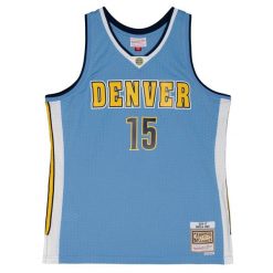 Koszulka Nba Denver Nuggets Nikola Jokic. Niebieskie koszulki sportowe męskie Mitchell & Ness, bez wzorów, bez kołnierzyka, bez ramiączek, do koszykówki. W wyprzedaży za 402.50 zł.