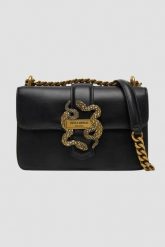 JUST CAVALLI Czarna kopertówka Iconic Snakes - Style 8. Czarne kopertówki damskie Just Cavalli, z aplikacjami, z materiału, eleganckie, zdobione, bez dodatków. W wyprzedaży za 585.99 zł.