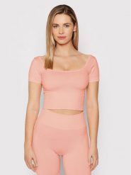 Guess Bluzka V2RP13 ZZ04S Różowy Slim Fit. Czerwone bluzki damskie Guess, l, z aplikacjami, z syntetyku, bez kołnierzyka, bez ramiączek. Za 289.99 zł.