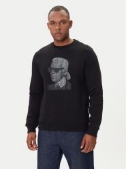 KARL LAGERFELD Bluza 705031 554906 Czarny Regular Fit. Czarne bluzy męskie KARL LAGERFELD, m, bez wzorów, z bawełny, bez kaptura. Za 629.99 zł.