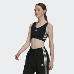Essentials 3-Stripes Crop Top With Removable Pads. Białe obuwie sportowe damskie Adidas, bez wzorów, na fitness i siłownię. Za 112.99 zł.