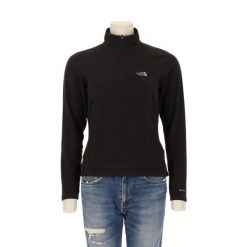 Second life - Damski czarny polarowy sweter TNF - Stan bardzo dobry. Czarne swetry damskie The North Face, bez wzorów, z polaru, sportowe, bez kołnierzyka, bez ramiączek, bez kaptura. Za 127.76 zł.