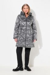 Damskie Pikowana kurtka HYPRAR kaptur dwukierunkowy zamek kieszenie na zamek. Szare kurtki damskie Ulla Popken, plus size, bez wzorów, z materiału, bez kaptura. Za 599.99 zł.