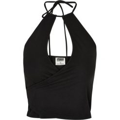 Top Damski Krótka Kopertowy. Czarne koszulki sportowe damskie Urban Classics, xl, bez wzorów, sportowe, bez kołnierzyka. Za 75.99 zł.