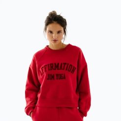 Bluza polarowa damska JoyInMe Classic Pullover. Czerwone bluzy damskie Joy in me, bez wzorów, z bawełny, bez kaptura. Za 479.99 zł.