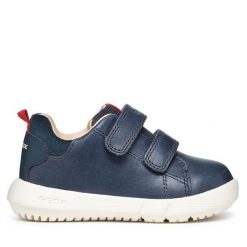 Sneakersy Geox. Niebieskie półbuty chłopięce Geox, bez wzorów, bez zapięcia. Za 179.99 zł.