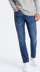 Ombre Spodnie męskie jeansowe SLIM FIT - niebieskie V3 OM-PADP-0110 S. Niebieskie spodnie sportowe męskie Ombre, m, bez wzorów, z jeansu. Za 99.99 zł.