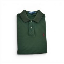 Koszulka Polo Ralph Lauren męska z krótkim rękawem zielona. Zielone koszulki polo męskie Ralph Lauren, na lato, l, bez wzorów, z materiału, klasyczne, bez ramiączek. Za 106.46 zł.