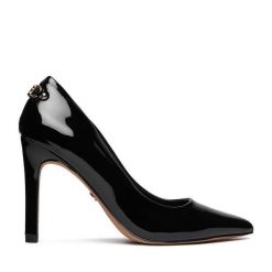 Szpilki Nine West. Czarne szpilki damskie Nine West, bez wzorów, bez obcasa, bez zapięcia. Za 279.99 zł.