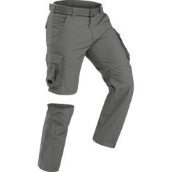 Spodnie trekkingowe męskie Forclaz Travel 500 2w1. Brązowe spodnie sportowe męskie FORCLAZ, l, bez wzorów, z bawełny, trekkingowe. Za 199.99 zł.