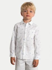 Mayoral Koszula 3119 Biały Regular Fit. Białe koszule dla chłopców Mayoral, bez wzorów, z bawełny, bez kołnierzyka, bez ramiączek. Za 114.99 zł.