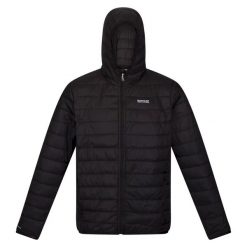 Męska Kurtka Pikowana Z Kapturem + Worek Hillpack. Czarne kurtki sportowe męskie Regatta, m, bez wzorów, trekkingowe. Za 114.99 zł.