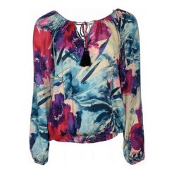 Desigual Bluzka Damska Zazil S Wielo Barwny. Szare bluzki damskie Desigual, w kolorowe wzory, z materiału. Za 300.00 zł.