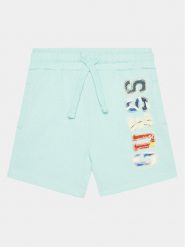 Guess Szorty sportowe N4GD04 KA6R3 Niebieski Relaxed Fit. Niebieskie szorty dla chłopców Guess, z aplikacjami, z bawełny, sportowe. Za 89.99 zł.