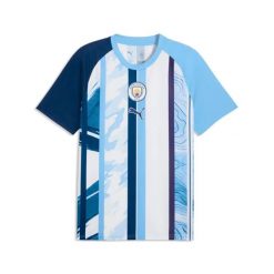 Koszulka przedmeczowa Manchester City 2026/27. Białe koszulki sportowe męskie Puma, l, bez wzorów, z materiału, bez kołnierzyka, bez ramiączek, na fitness i siłownię. Za 289.50 zł.