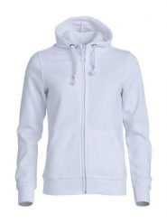 Clique Basic Hoody Full Zip Women - bluza z kapturem damska biała, tkanina. Białe bluzy damskie CLIQUE, l, bez wzorów, z bawełny, z kapturem. Za 187.61 zł.