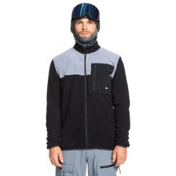 Bluza snowboardowa męska Quiksilver Aker Full Zip Fleece. Czarne bluzy męskie Quiksilver, l, bez wzorów, bez kaptura. Za 259.99 zł.