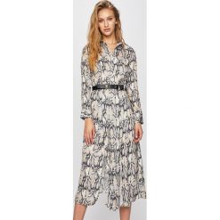 Answear - Sukienka. Brązowe sukienki damskie ANSWEAR, na co dzień, s, bez wzorów, z materiału, casualowe, bez kołnierzyka, bez ramiączek, maxi, proste. Za 169.90 zł.