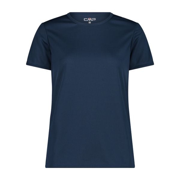 Koszulka damska turystyczna CMP 39T5676. Niebieskie koszulki sportowe damskie CMP, l, bez wzorów, bez kołnierzyka, bez ramiączek. W wyprzedaży za 41.99 zł.