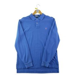 Second life - Polo Ralph Lauren koszulka męska z długim rękawem - Stan dobry. Niebieskie koszulki polo męskie Ralph Lauren, m, bez wzorów, bez kołnierzyka, bez ramiączek, na golfa. Za 127.76 zł.