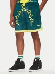 Puma Szorty sportowe 631703 Zielony Regular Fit. Zielone krótkie spodenki sportowe męskie Puma, m, bez wzorów, z syntetyku, do koszykówki. Za 199.99 zł.