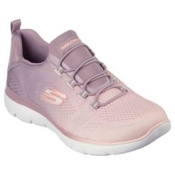 Buty do chodzenia damskie Skechers Summer Bright Charmer. Fioletowe obuwie sportowe damskie Skechers, bez wzorów, z materiału, trekkingowe, Skechers Sport. Za 361.00 zł.