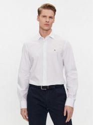 Tommy Hilfiger Koszula MW0MW34018 Biały Regular Fit. Białe koszule męskie Tommy Hilfiger, m, bez wzorów, z bawełny, bez kołnierzyka, bez ramiączek. Za 299.99 zł.