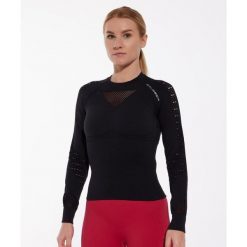 Bluza damska treningowa z długim rękawem Brubeck GYM. Czarne bluzy sportowe damskie Brubeck, bez wzorów, bez kaptura, na fitness i siłownię. Za 201.99 zł.