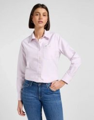 DAMSKA KOSZULA LEE ALL PURPOSE SHIRT PINKY PLUM 112370989. Bluzki damskie Lee, xs, bez wzorów, bez kołnierzyka, bez ramiączek. Za 179.99 zł.