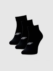 4F Skarpetki casual za kostkę (3-pack) damskie - czarne 35-38. Czarne skarpety damskie 4f, bez wzorów, z bawełny. Za 49.99 zł.