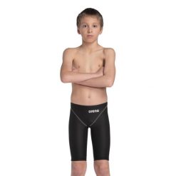 Strój startowy Arena POWERSKIN ST NEXT JAMMER JUNIOR BLACK 12-13. Czarne kąpielówki dla chłopców Arena, bez wzorów, z tkaniny. Za 399.00 zł.