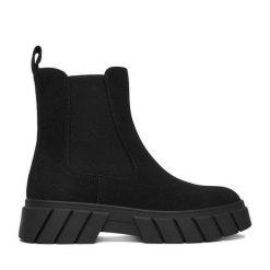 Sztyblety JENNY. Czarne botki damskie Jenny, bez obcasa, na płaskiej podeszwie, bez zapięcia. Za 149.99 zł.