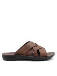 Lanetti Klapki MSS20505-02 Brązowy. Brązowe klapki męskie Lanetti, ze skóry. Za 79.99 zł.