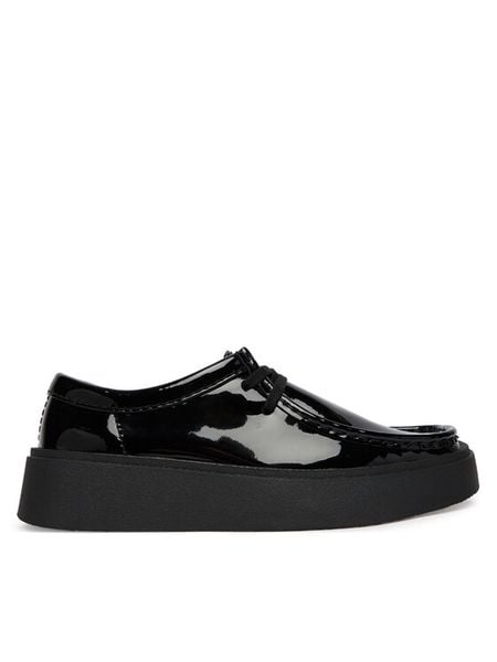 Clarks Półbuty Torview W 26186677 Czarny. Czarne półbuty damskie Clarks, bez wzorów, z lakierowanej skóry, bez obcasa, na płaskiej podeszwie, bez zapięcia. Za 452.99 zł.