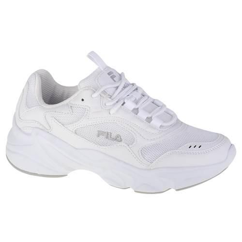Buty do chodzenia damskie Fila Collene. Białe obuwie sportowe damskie Fila, bez wzorów, z materiału, trekkingowe. Za 269.00 zł.
