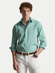 Polo Ralph Lauren Koszula 710B20512008 Zielony Custom Fit. Zielone koszule męskie Polo Ralph Lauren, m, bez wzorów, z bawełny, bez kołnierzyka, bez ramiączek. Za 689.99 zł.