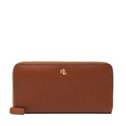 Portfel LAUREN RALPH LAUREN. Brązowe portfele damskie Lauren Ralph Lauren, bez wzorów. Za 799.99 zł.