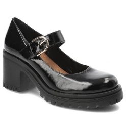 Czarne Półbuty Armodo Stylowe Lakierowane Obuwie Damskie. Czarne mokasyny damskie Armodo, z lakierowanej skóry, eleganckie. Za 305.90 zł.