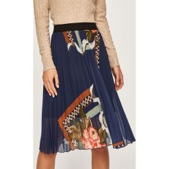 Desigual - Spódnica. Niebieskie spódnice damskie Desigual, s, bez wzorów, z elastanu, z podwyższonym stanem, midi, plisowane. Za 399.90 zł.