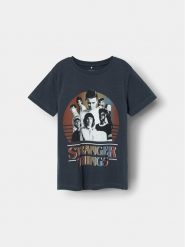 NAME IT T-Shirt STRANGER THINGS 13227698 Granatowy Regular Fit. Niebieskie t-shirty dla chłopców Name it, bez wzorów, z bawełny, bez ramiączek. Za 59.99 zł.