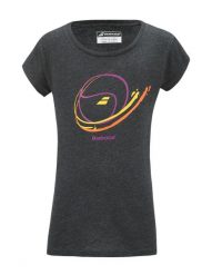 T-shirt Koszulka dziewczęca Message Tee. Czarne t-shirty i topy dla dziewczynek BABOLAT, bez wzorów, z bawełny, bez ramiączek. Za 49.99 zł.