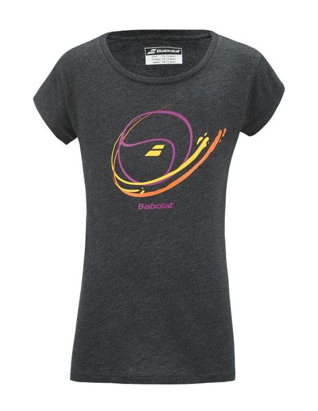 T-shirt Koszulka dziewczęca Message Tee. Czarne bluzki dla dziewczynek BABOLAT, bez wzorów, z bawełny, bez ramiączek. Za 44.99 zł.