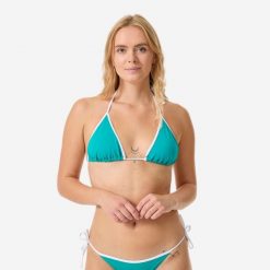 Góra kostiumu kąpielowego damska Decathlon Mae. Zielone bikini damskie Decathlon, m, bez wzorów. Za 39.99 zł.