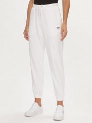 Tommy Jeans Spodnie dresowe Script DW0DW17771 Biały Relaxed Fit. Białe jeansy damskie Tommy Jeans, xl, bez wzorów, z dresówki. Za 249.99 zł.