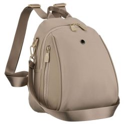 Miejski plecak damski wykonany z poliestru w kolorze ecru, wyposażony w dodatkowy pasek - Peterson. Plecaki damskie Peterson, bez wzorów. Za 74.99 zł.