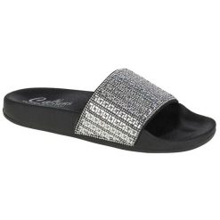 Klapki damskie Skechers Pop Upsnew Spark. Szare klapki damskie Skechers, bez wzorów, z materiału, bez obcasa. Za 363.00 zł.