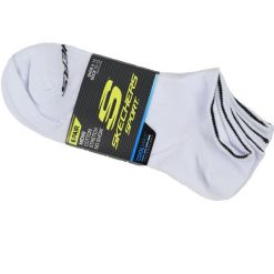 Skarpetki sportowe męskie 6pk Terry No Show. Białe skarpety męskie Skechers, bez wzorów, z materiału. Za 59.99 zł.