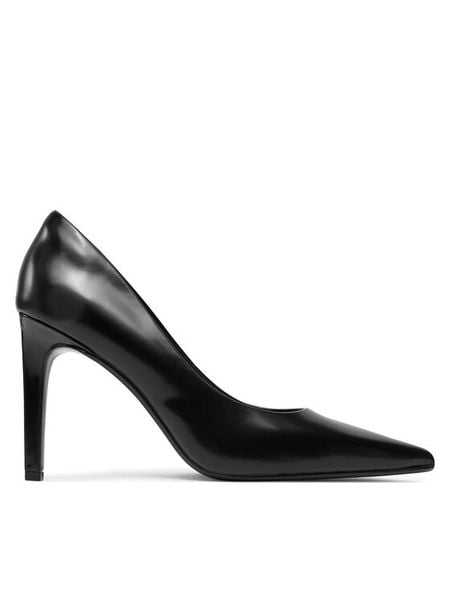 Calvin Klein Szpilki Heel Pump 90 - Brush L HW0HW02263 Czarny. Czarne szpilki damskie Calvin Klein, bez wzorów, ze skóry, bez obcasa, bez zapięcia. Za 379.99 zł.